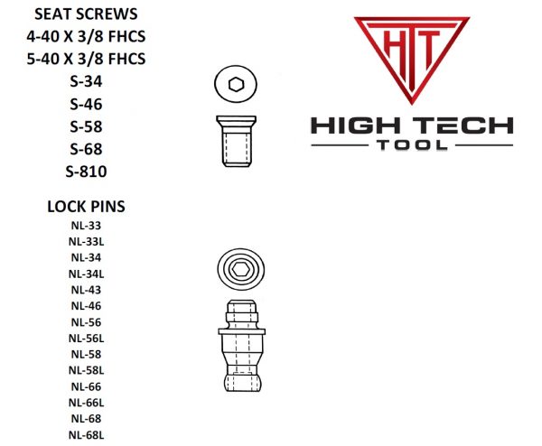 Seat Screws & LockPins for indexable carbide inserts